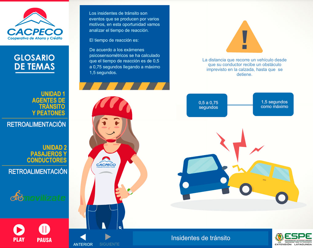 cacpeco elearning distancia de reaccion vehiculo